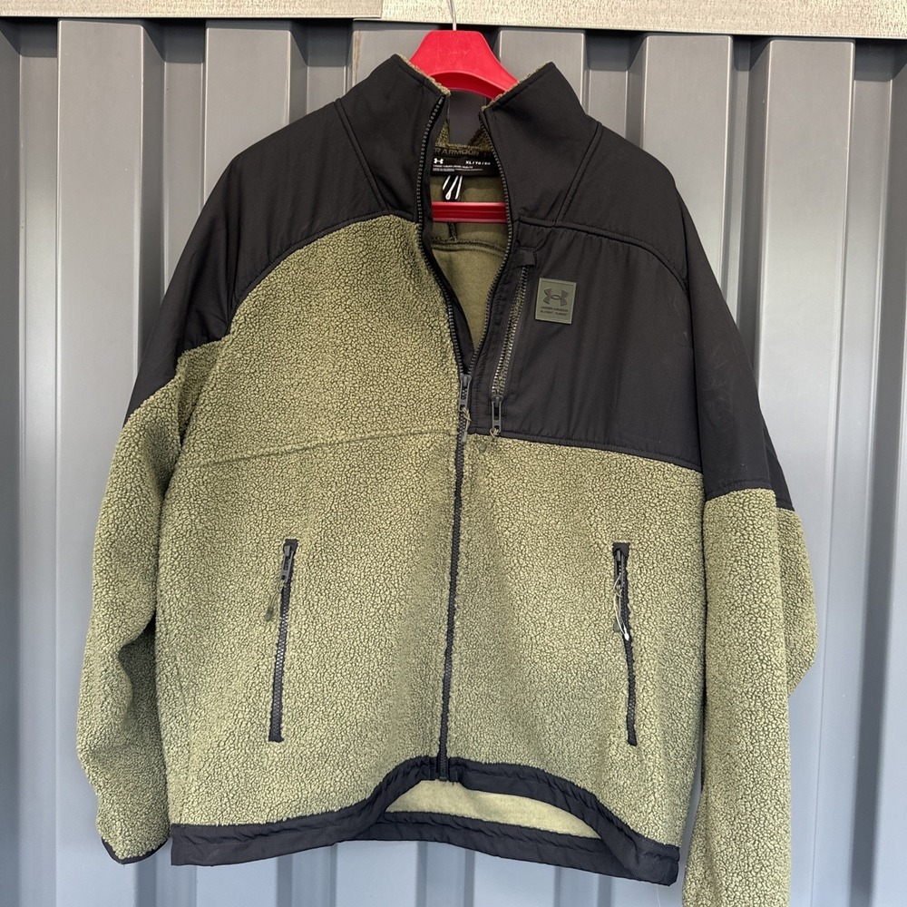 Under Armour UA Mission Full-Zip Boucle Jacket Men's XL ‎ Green Swacket 1366091